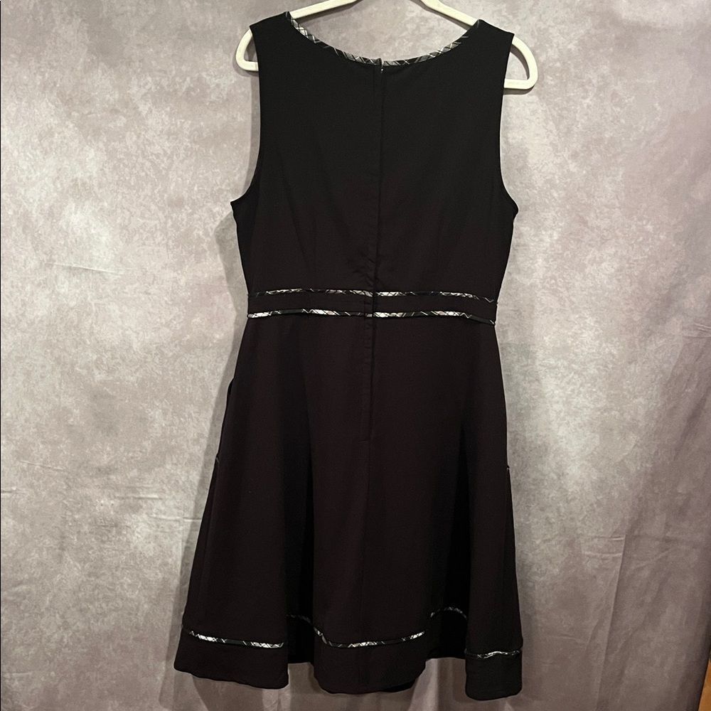 Modcloth A Lot To Author Black Mini Dress with Plaid Trim size Large - Picture 3 of 7